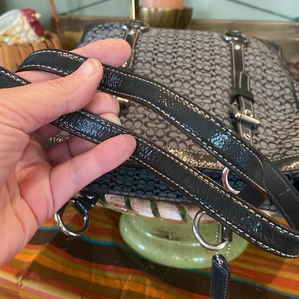 Coach Gallery East West Signature Canvas & Leather Tote Purse BAG~♥ - Picture 10 of 15